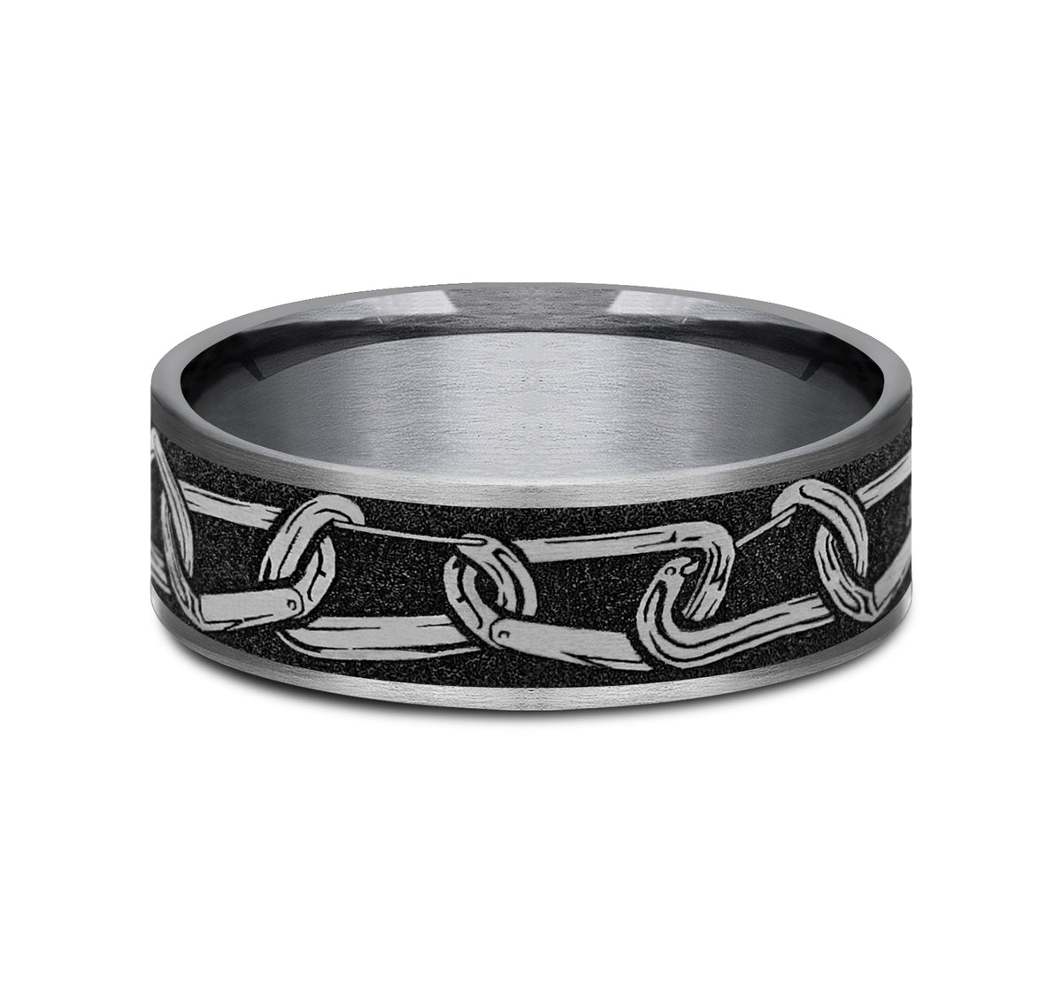 THE CARABINER 7.5mm Tantalum Grey/Grey-Black Titanium Benchmark men's wedding band