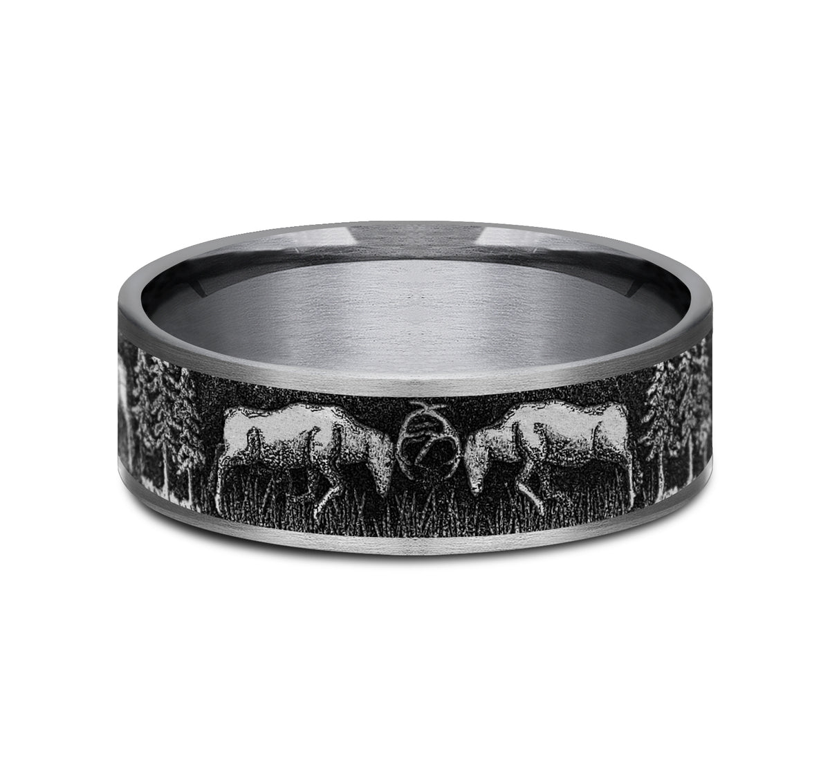 THE RUT 7.5mm Tantalum Grey/Grey-Black Titanium Benchmark men's wedding band