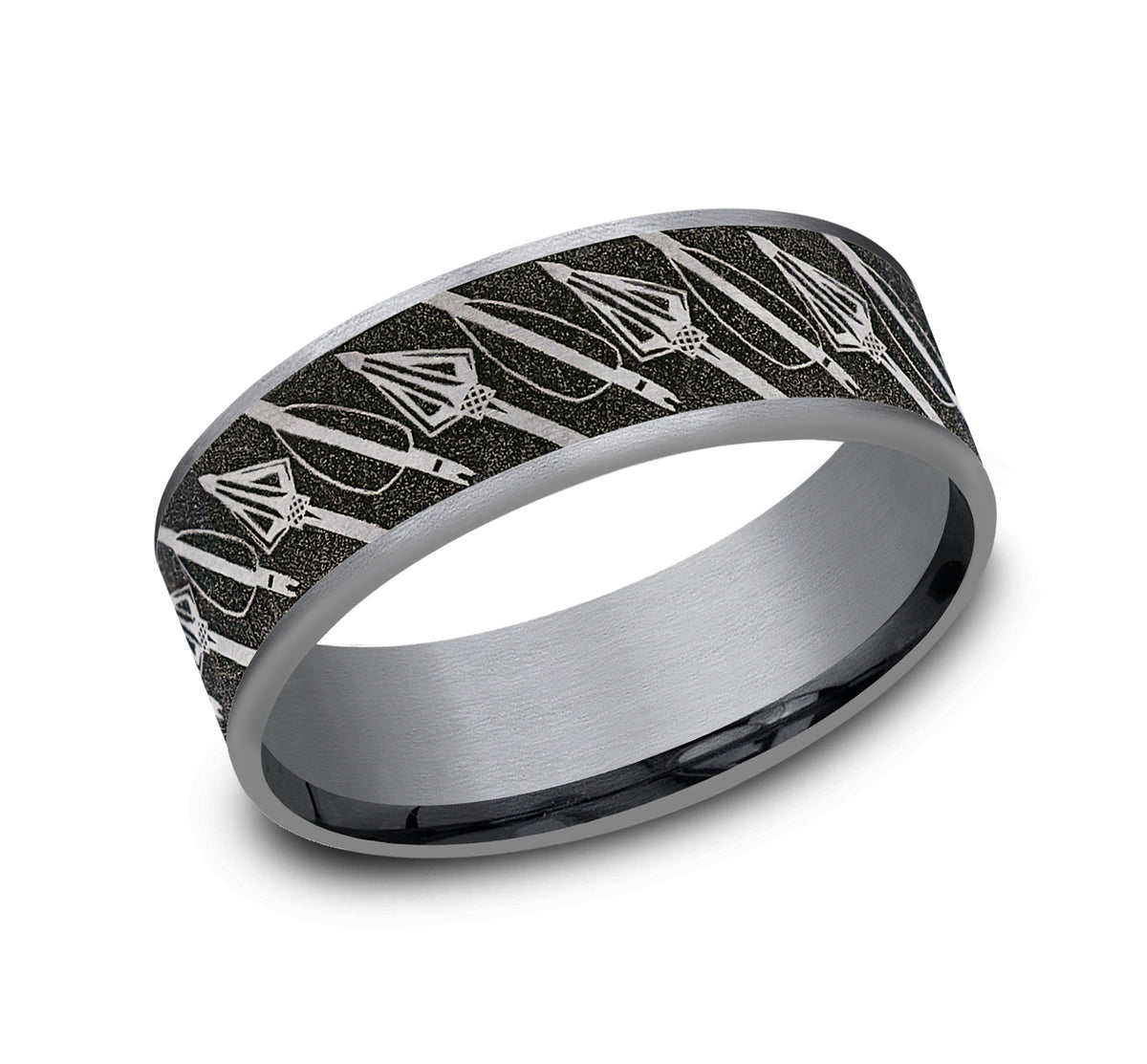 THE BROADHEAD 7.5mm Tantalum Grey/Grey-Black Titanium Benchmark men's wedding band