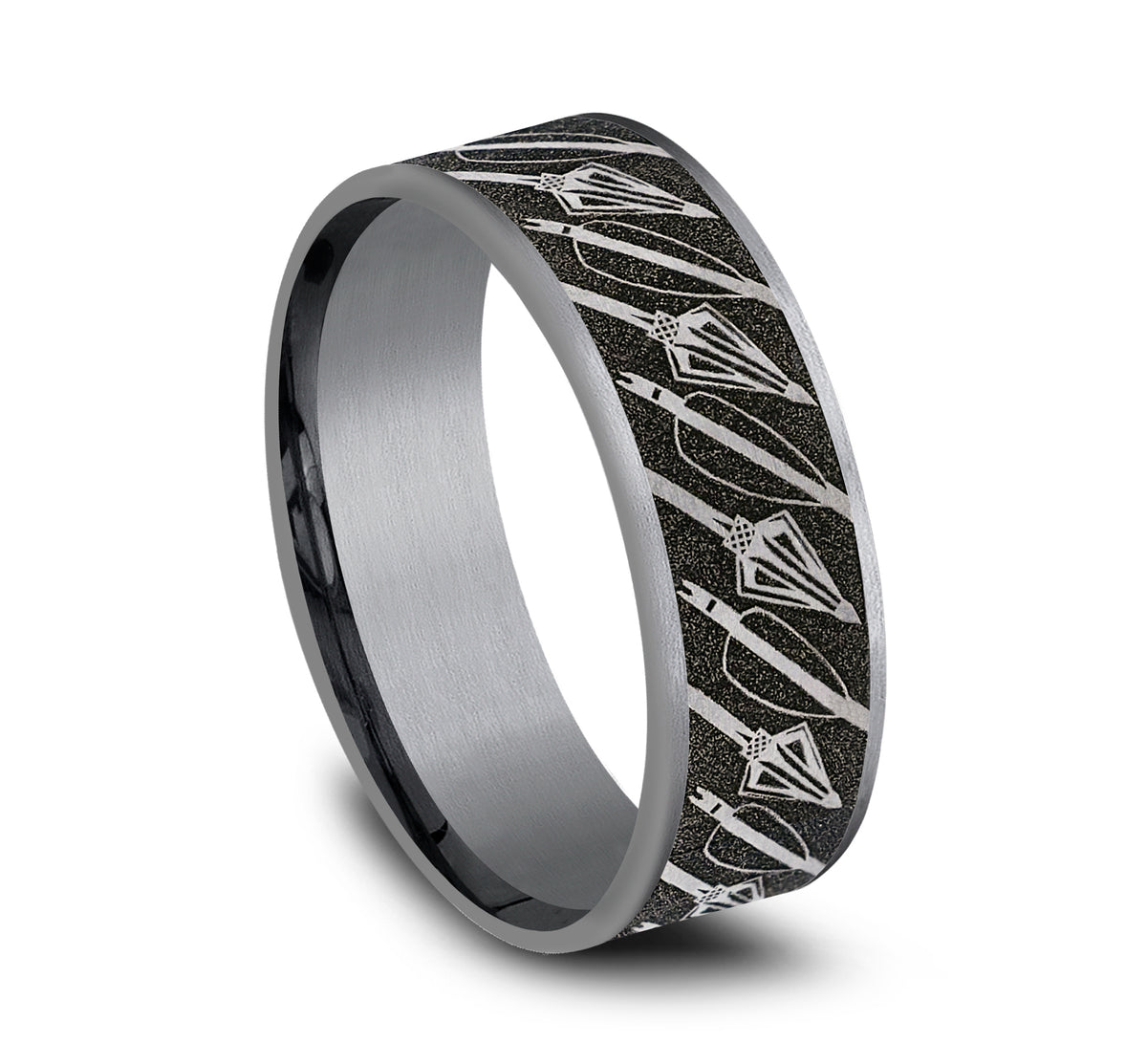 THE BROADHEAD 7.5mm Tantalum Grey/Grey-Black Titanium Benchmark men's wedding band