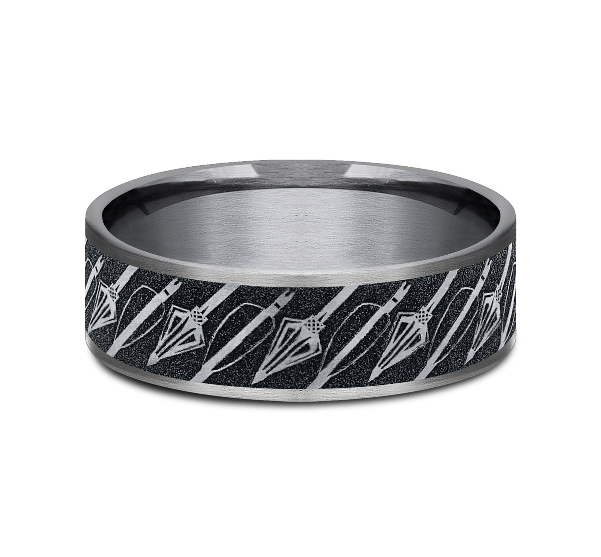 THE BROADHEAD 7.5mm Tantalum Grey/Grey-Black Titanium Benchmark men's wedding band