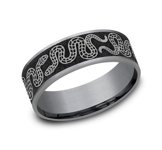 THE SIDEWINDER 7.5mm Tantalum Grey/Grey-Black Titanium Benchmark men's wedding band