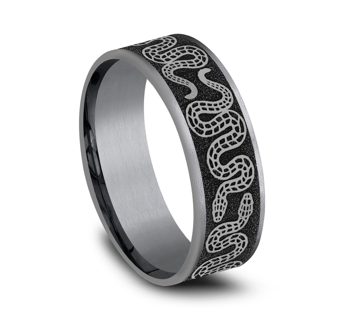 THE SIDEWINDER 7.5mm Tantalum Grey/Grey-Black Titanium Benchmark men's wedding band