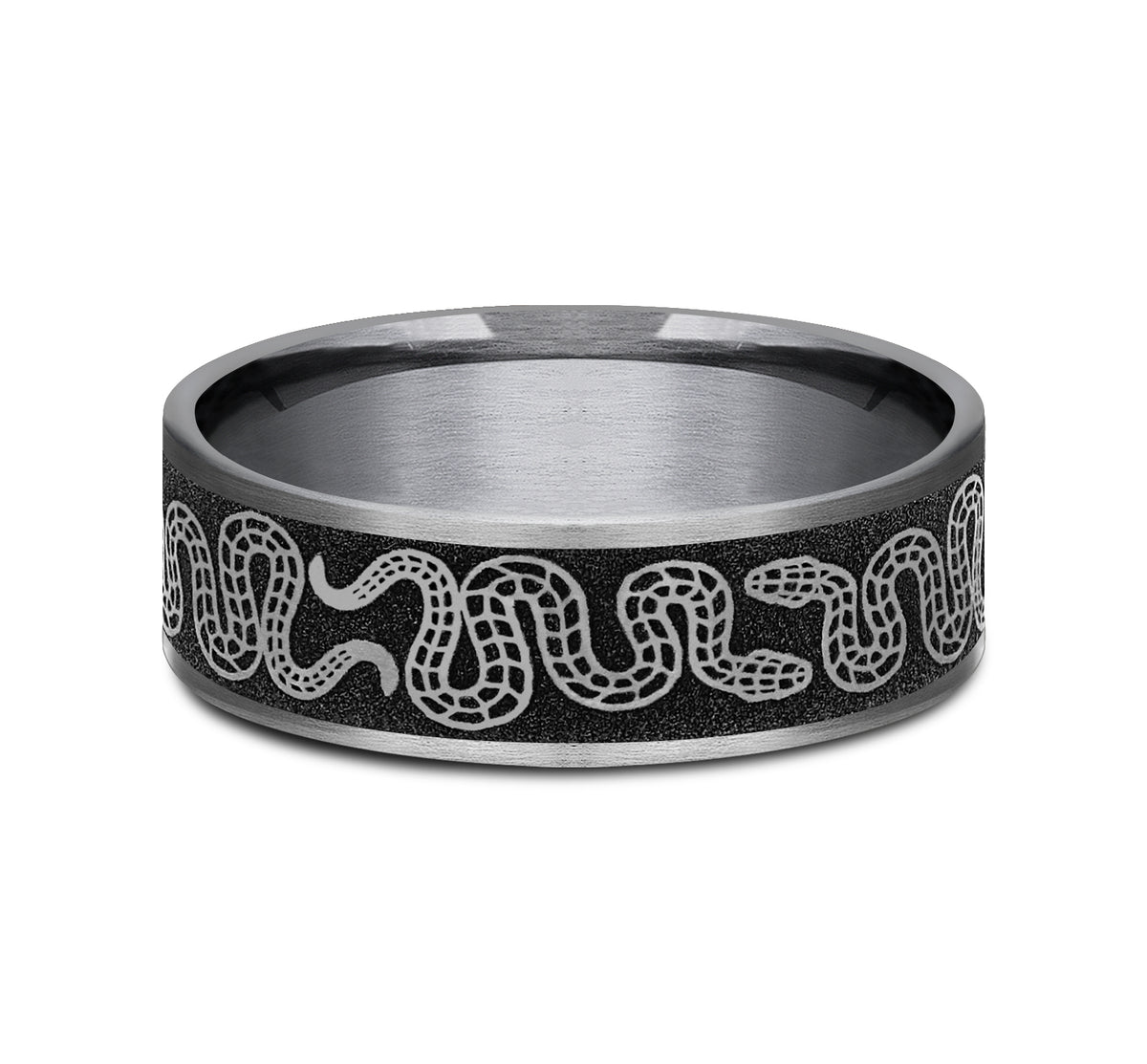 THE SIDEWINDER 7.5mm Tantalum Grey/Grey-Black Titanium Benchmark men's wedding band