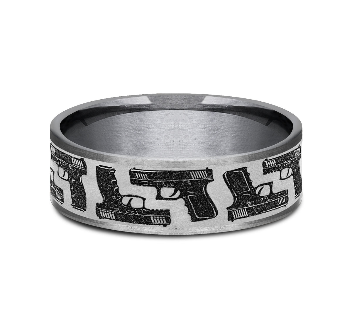 THE PISTOL 7.5mm Tantalum Grey/Grey-Black Titanium Benchmark men's wedding band