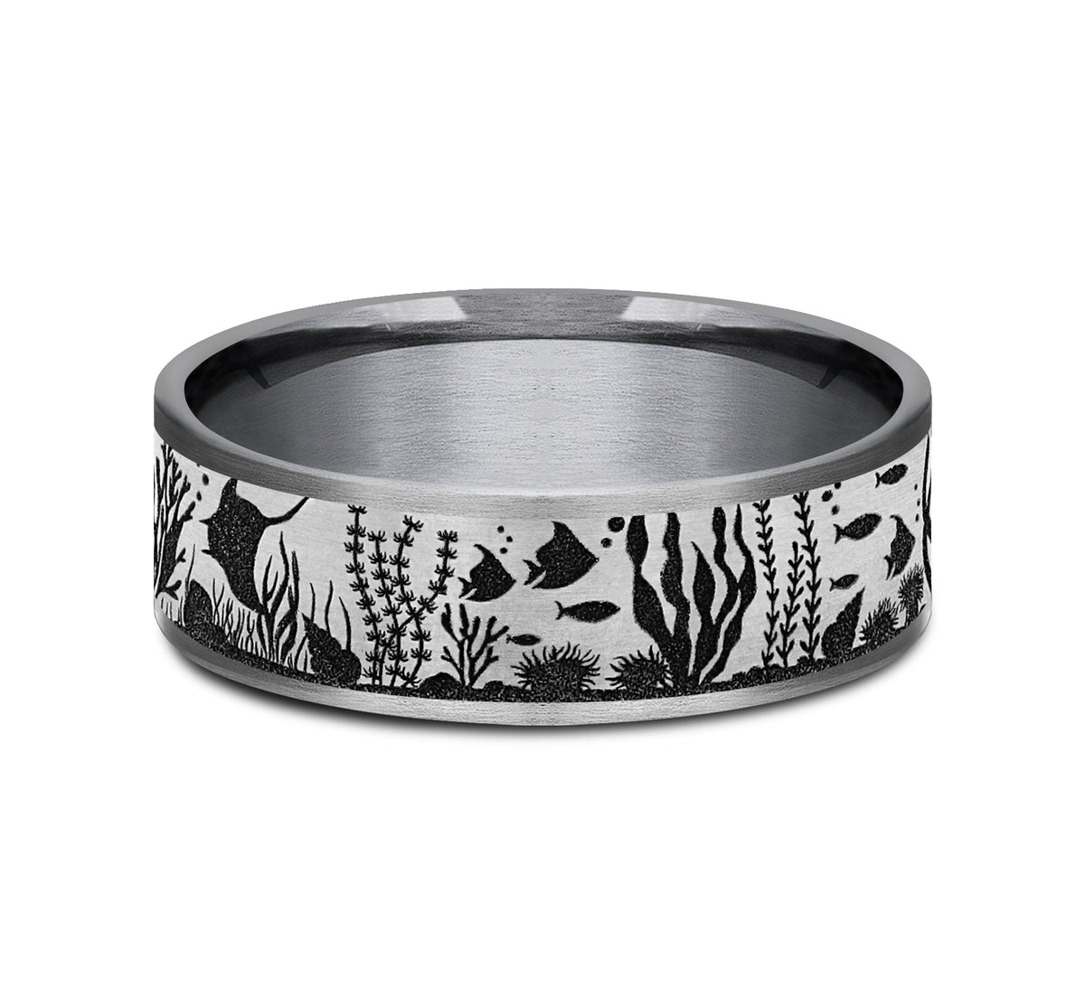 THE OCEAN 7.5mm Tantalum Grey/Grey-Black Titanium Benchmark men's wedding band