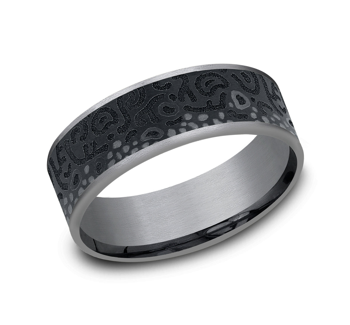 THE BROOK TROUT 7.5mm Tantalum Grey/Grey-Black Titanium Benchmark men's wedding band