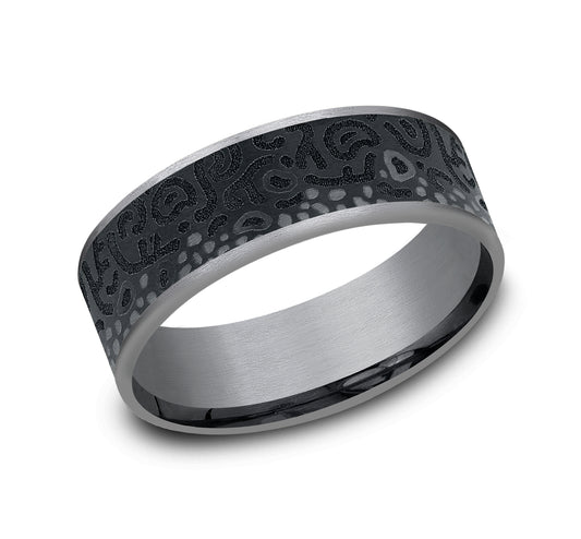 THE BROOK TROUT 7.5mm Tantalum Grey/Grey-Black Titanium Benchmark men's wedding band