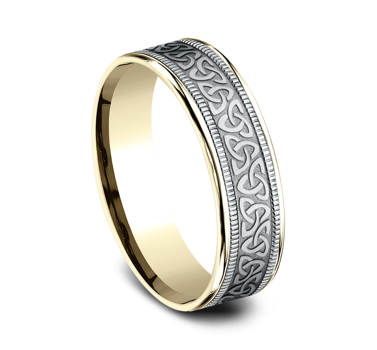 THE KILLARNEY 6.5mm 14K Yellow/White Benchmark men's wedding band