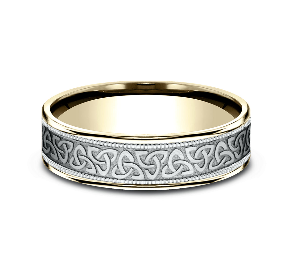 THE KILLARNEY 6.5mm 14K Yellow/White Benchmark men's wedding band