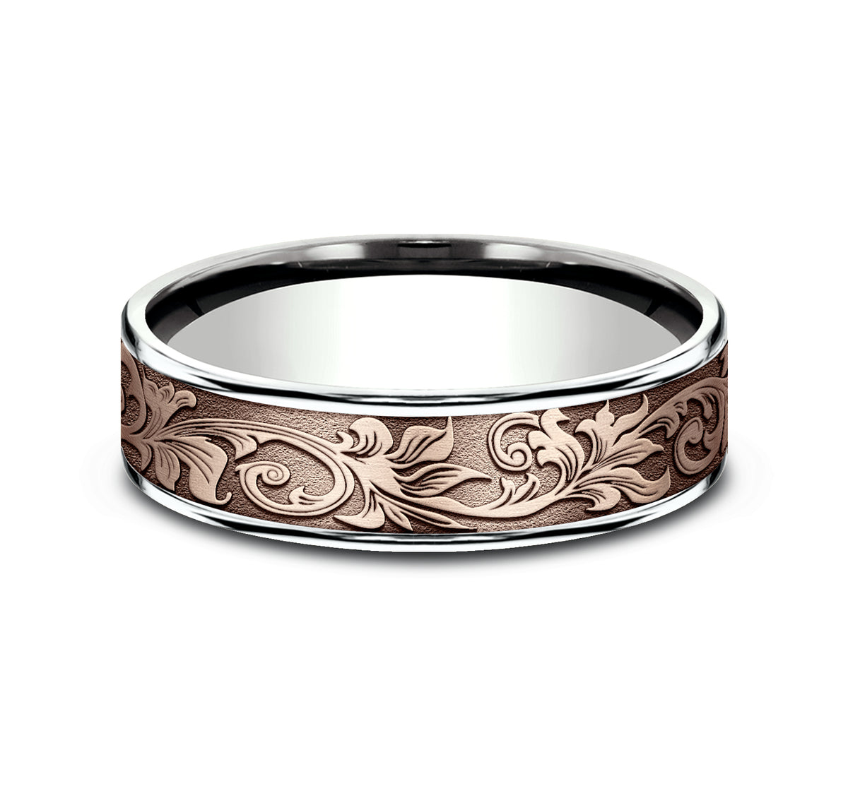 THE PRINCE 6.5mm 14K White/Rose Benchmark men's wedding band
