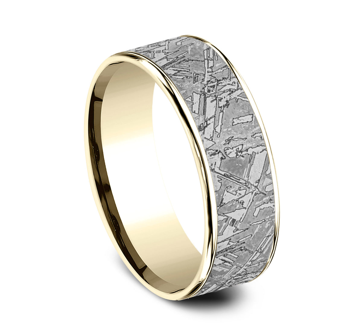 THE GIBEON 7.5mm 14K Yellow/Tantalum Grey Benchmark men's wedding band