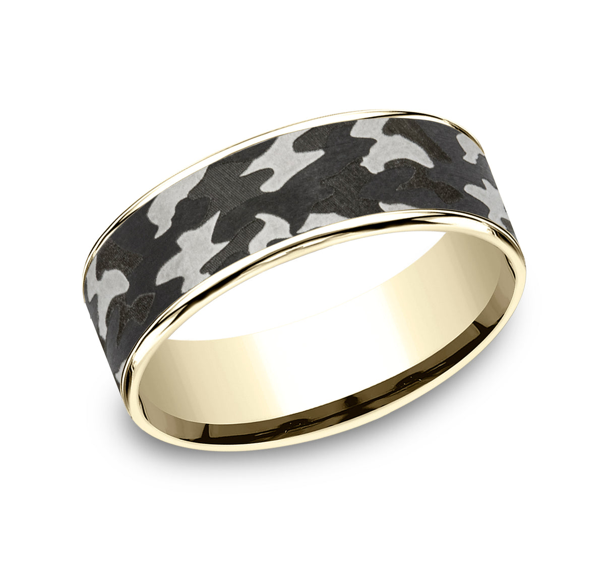 THE REBEL 7.5mm 14K Yellow/Tantalum Grey Benchmark men's wedding band
