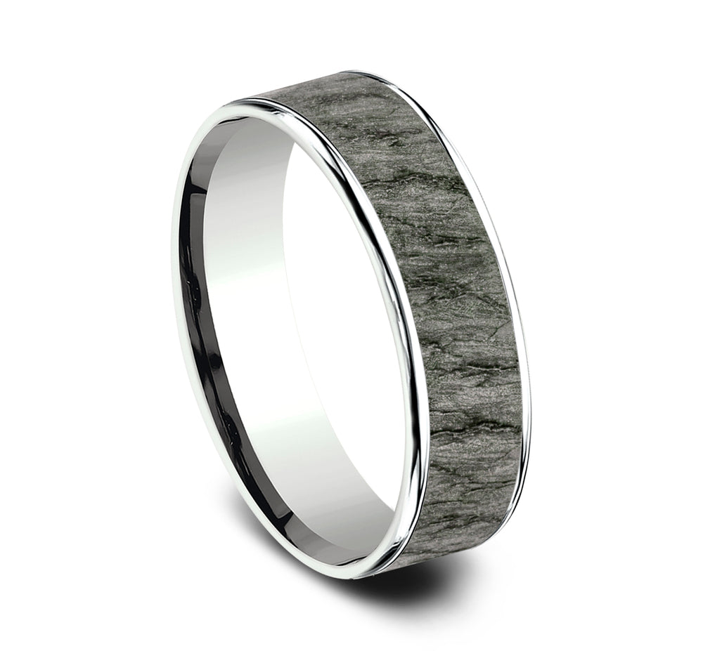 THE RAINIER 7.5mm 14K White/Tantalum Grey Benchmark men's wedding band