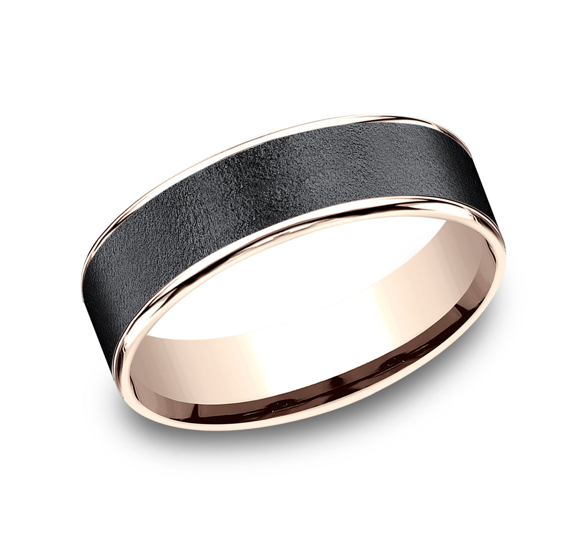 THE SERGEANT 7.5mm 14K Rose/Tantalum Dark Benchmark men's wedding band