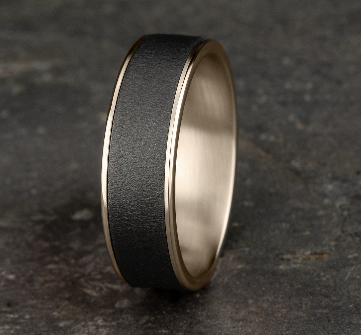 THE SERGEANT 7.5mm 14K Rose/Tantalum Dark Benchmark men's wedding band