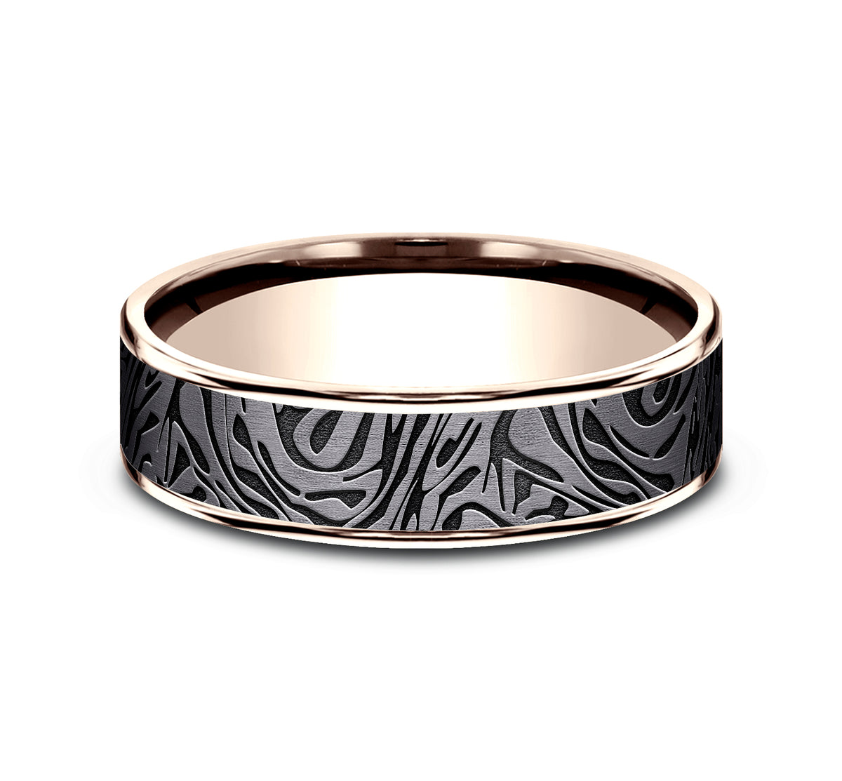 THE DYNASTY 6.5mm 14K Rose/Tantalum Dark Benchmark men's wedding band