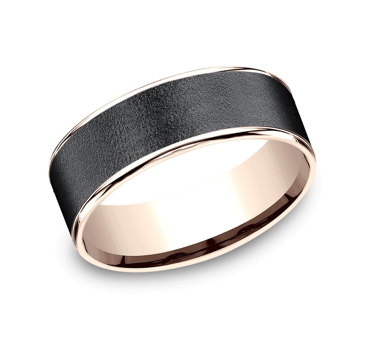 THE SERGEANT 7.5mm 14K Rose/Tantalum Dark Benchmark men's wedding band