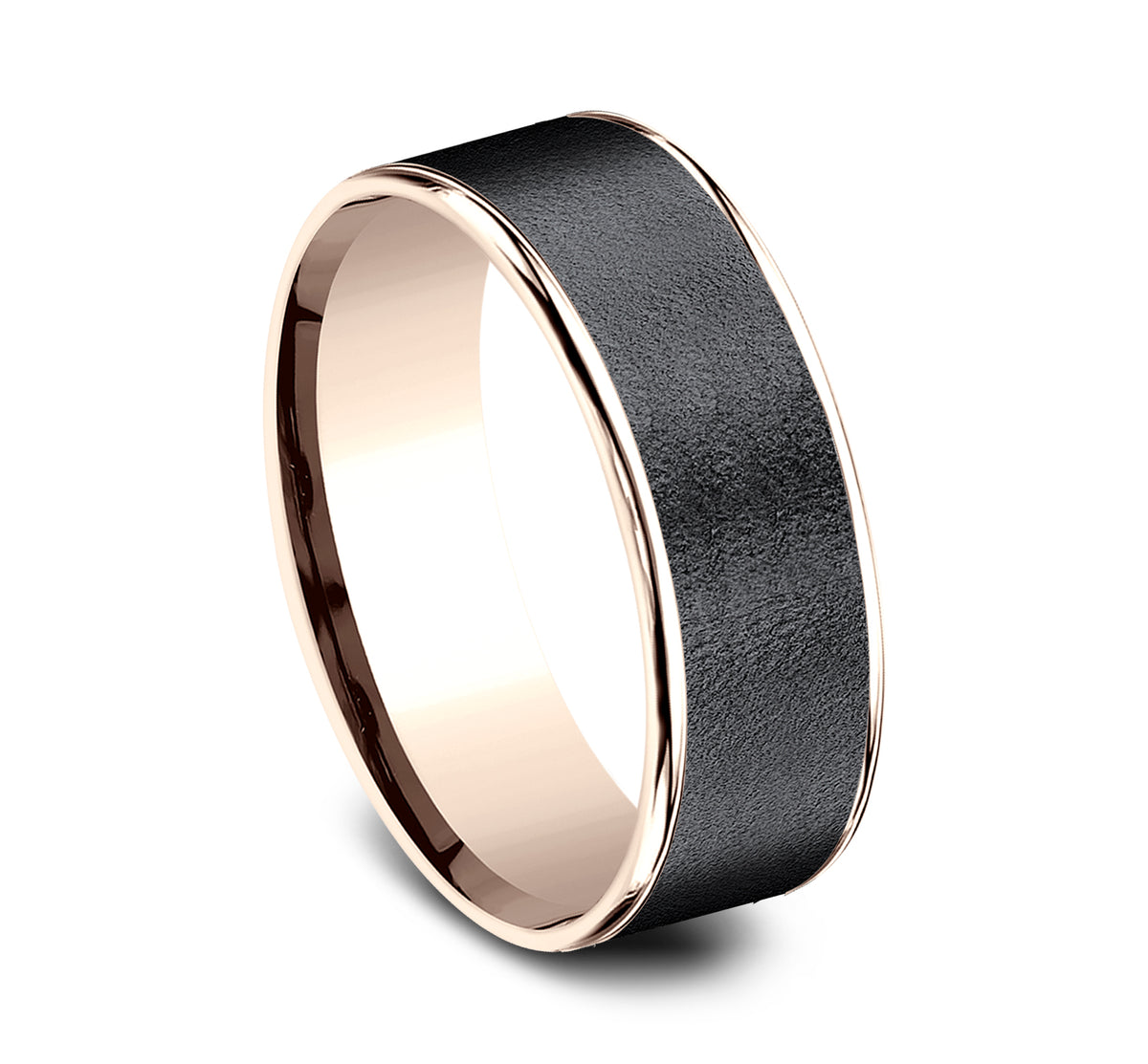THE SERGEANT 7.5mm 14K Rose/Tantalum Dark Benchmark men's wedding band
