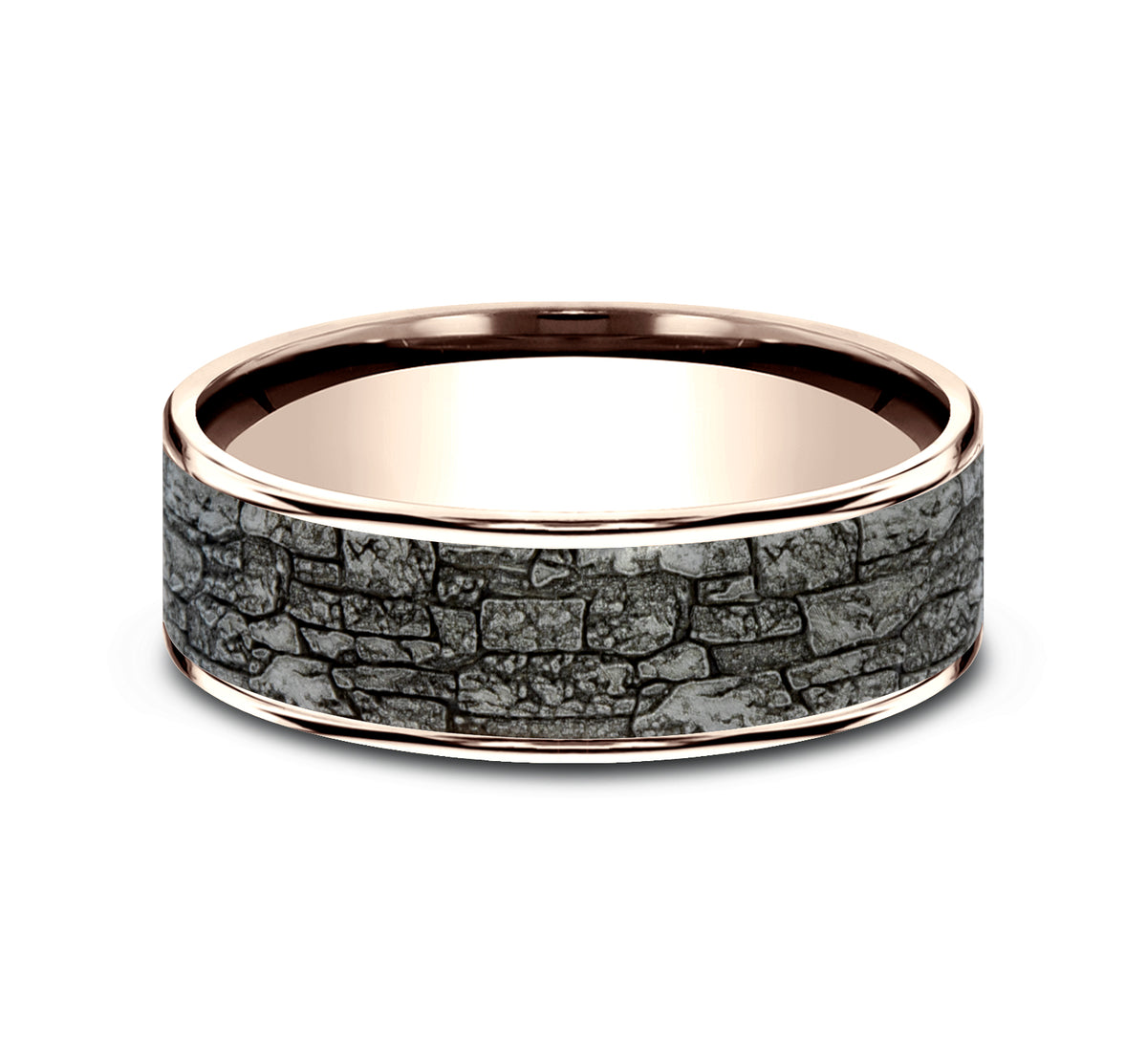 THE JACKSON 7.5mm 14K Rose/Tantalum Grey Benchmark men's wedding band