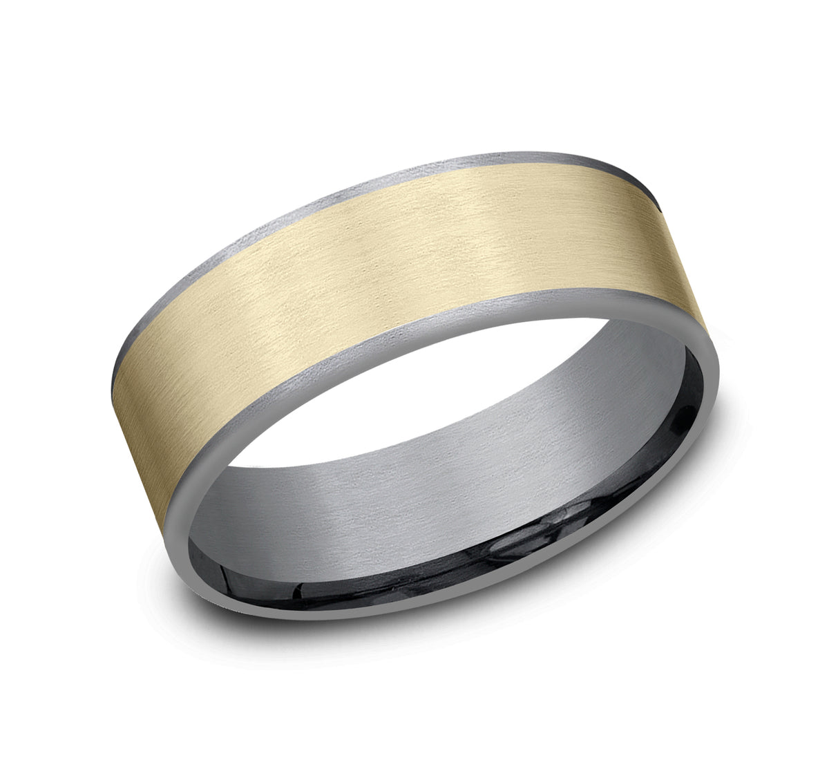 THE REMBRANDT 7.5mm Tantalum Grey/14K Yellow Benchmark men's wedding band