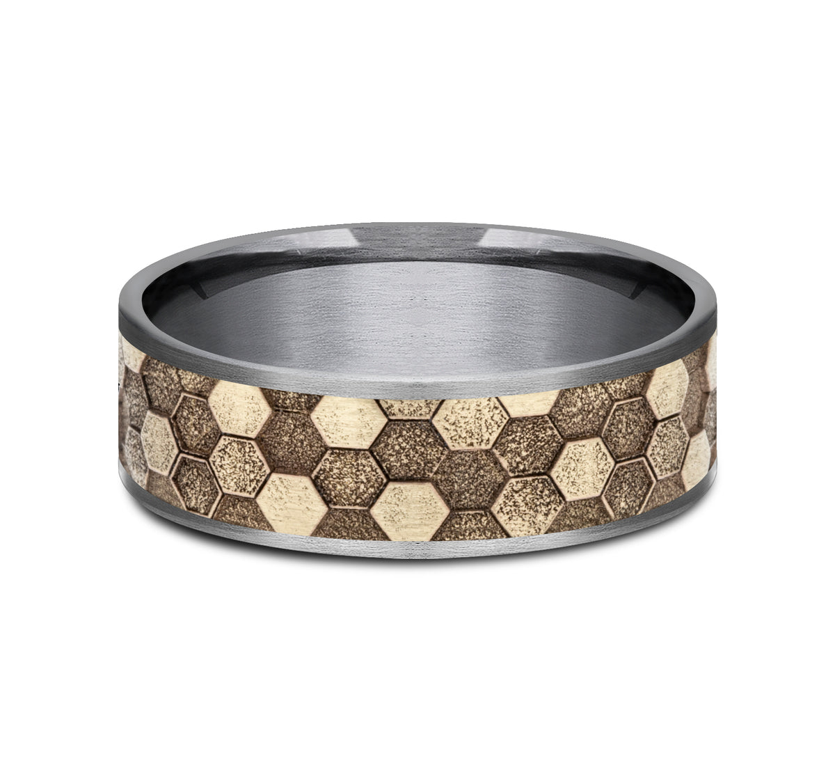 THE KEEPER 7.5mm Tantalum Grey/14K Yellow Benchmark men's wedding band