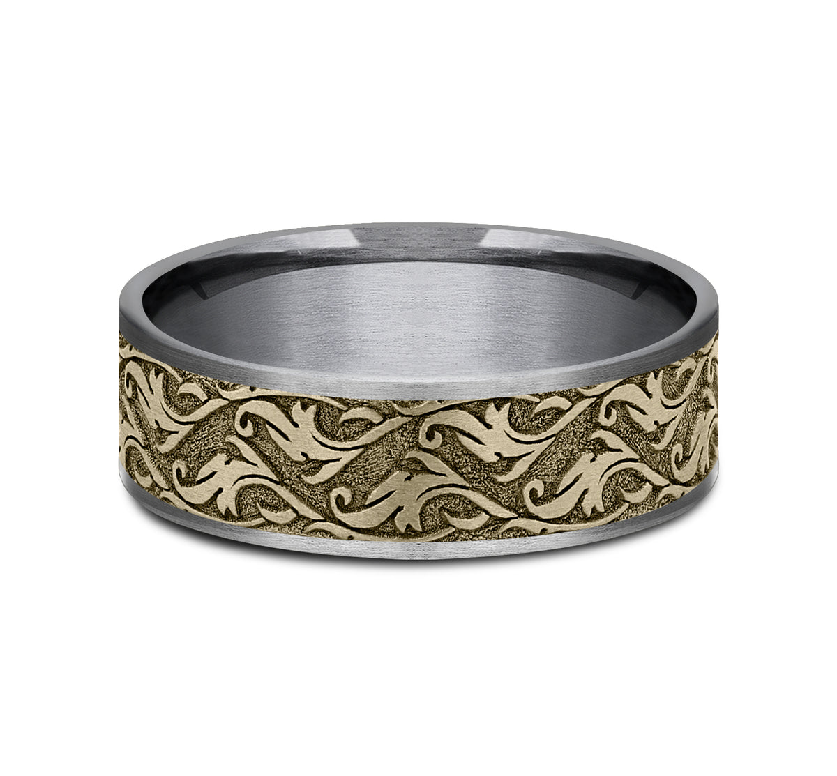THE IVY 7.5mm Tantalum Grey/14K Yellow Benchmark men's wedding band