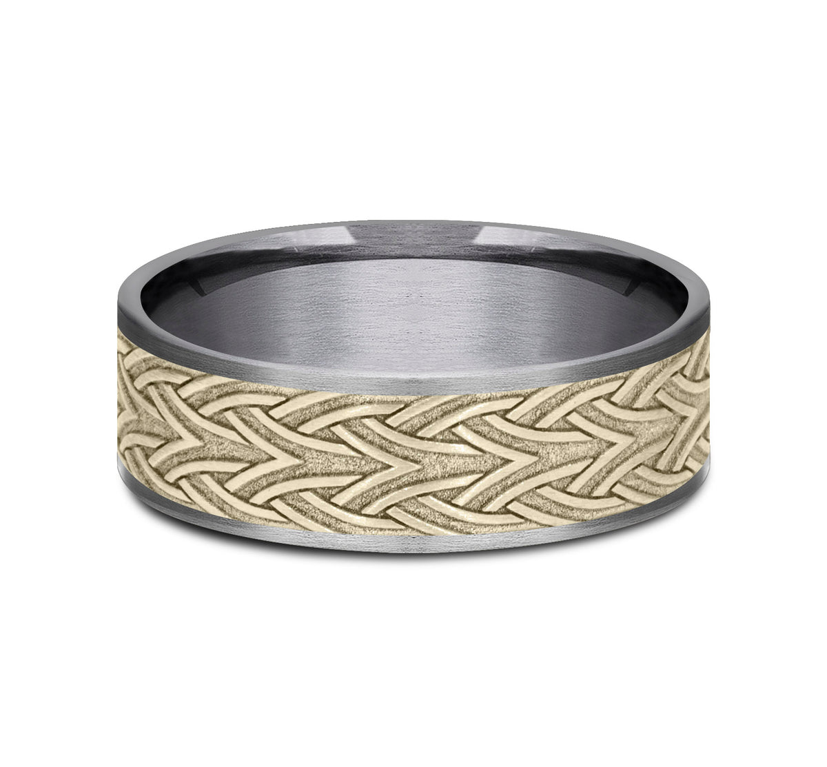 THE WATERFORD 7.5mm Tantalum Grey/14K Yellow Benchmark men's wedding band