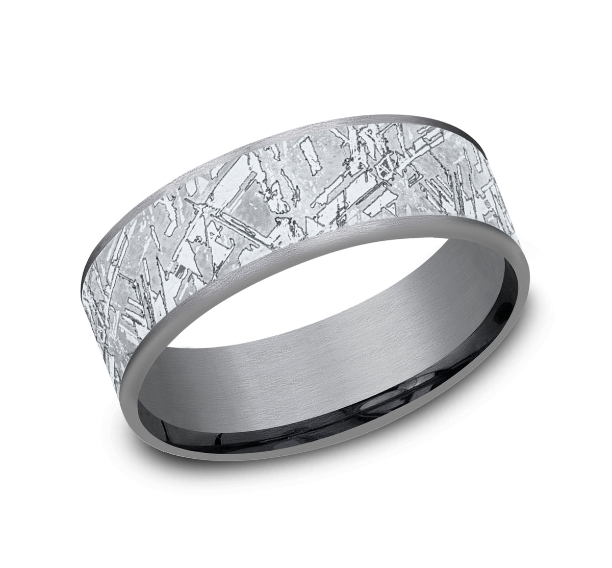 THE GIBEON 7.5mm Tantalum Grey/14K White Benchmark men's wedding band