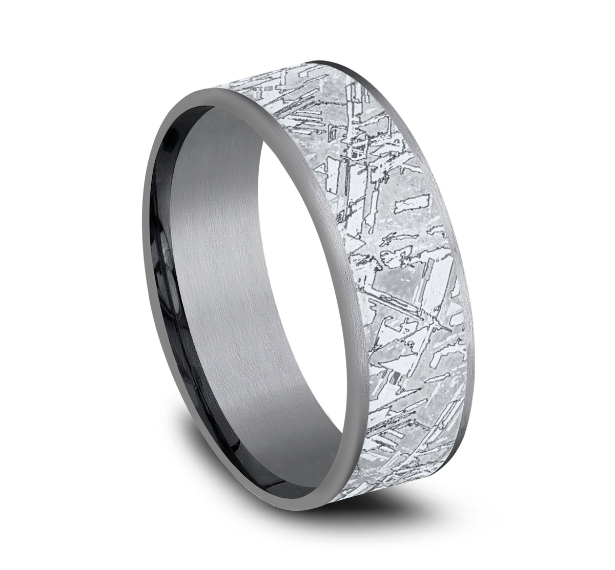 THE GIBEON 7.5mm Tantalum Grey/14K White Benchmark men's wedding band