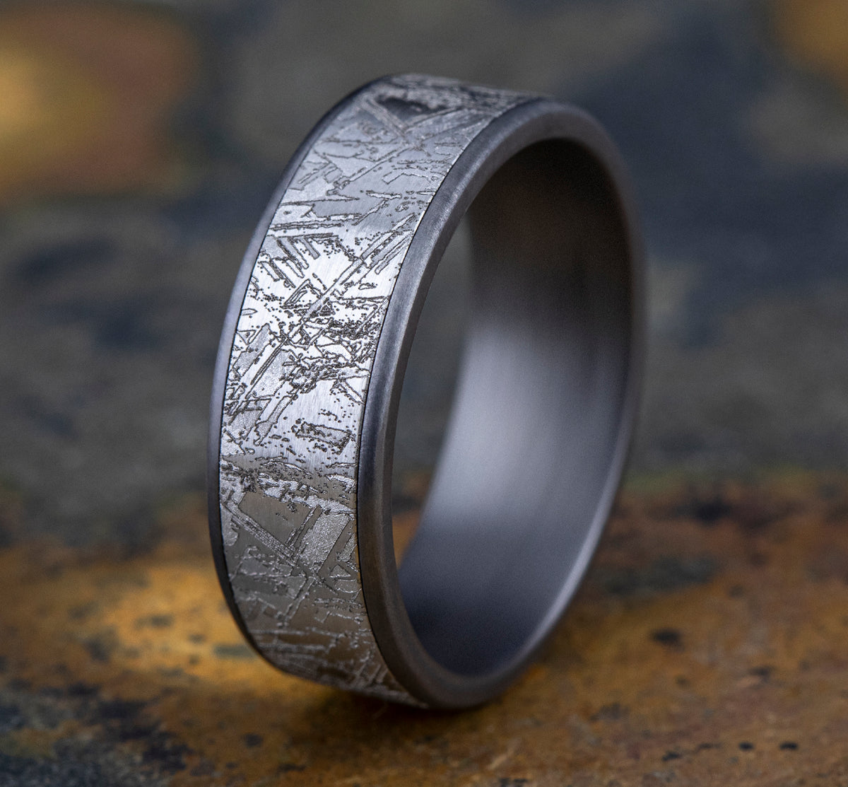 THE GIBEON 7.5mm Tantalum Grey/14K White Benchmark men's wedding band