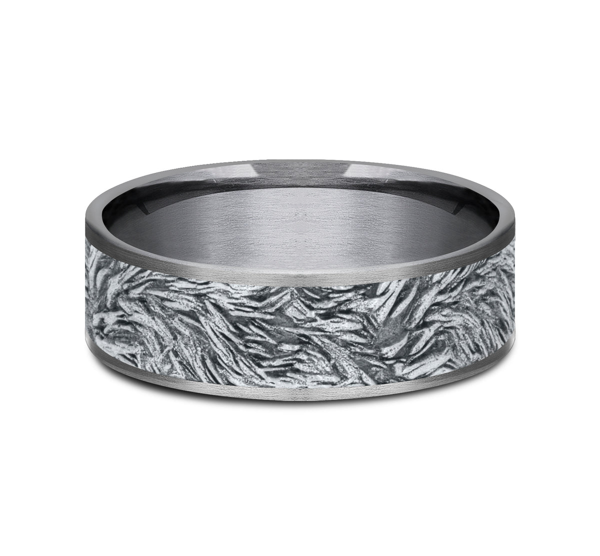 The Tamlin 7.5mm Tantalum Grey/14K White Benchmark men's wedding band