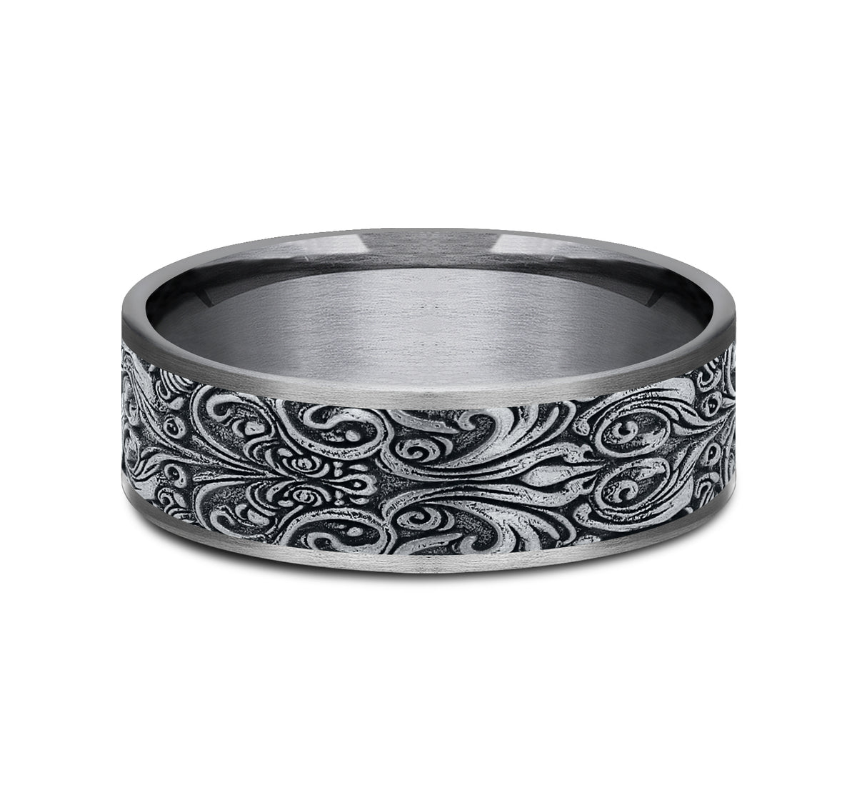 THE CARVER 7.5mm Tantalum Grey/14K White Benchmark men's wedding band