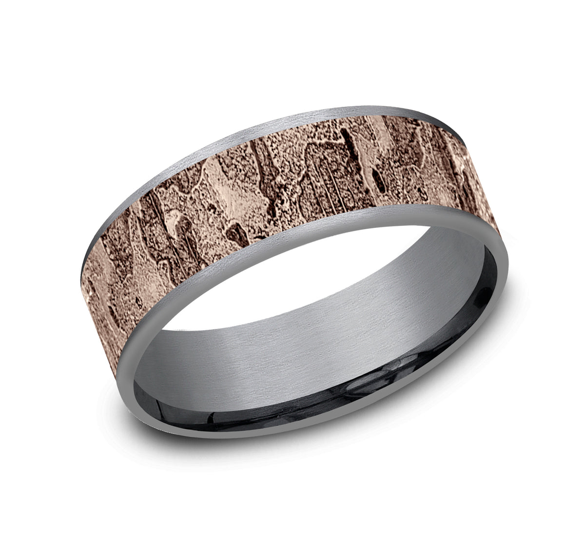 THE DEMO 7.5mm Tantalum Grey/14K Rose Benchmark men's wedding band
