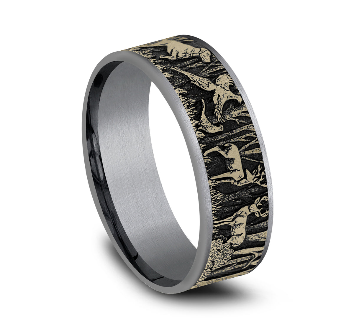 THE HUNTSMAN 7.5mm Tantalum Grey/14K Yellow Benchmark men's wedding band