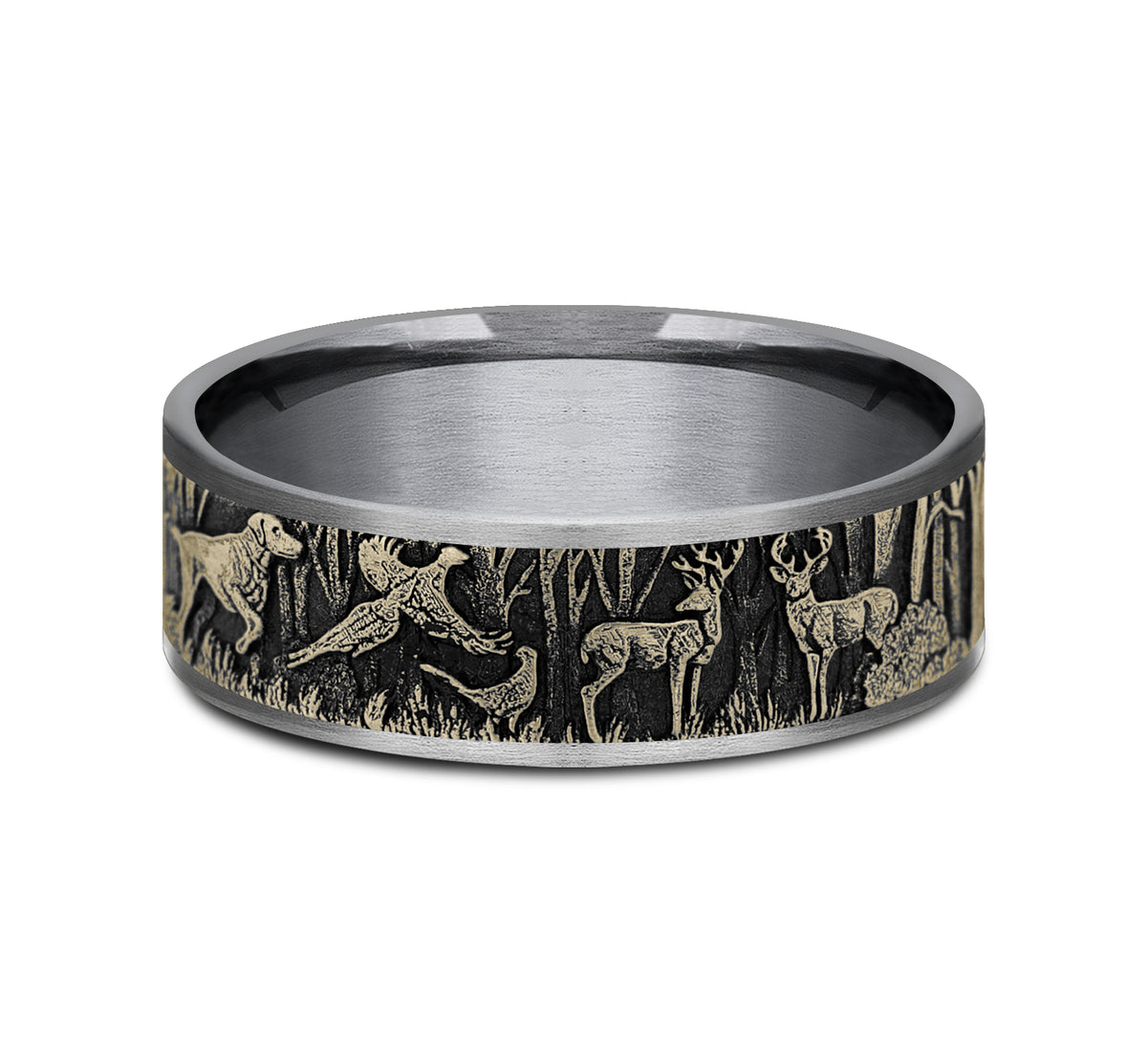 THE HUNTSMAN 7.5mm Tantalum Grey/14K Yellow Benchmark men's wedding band