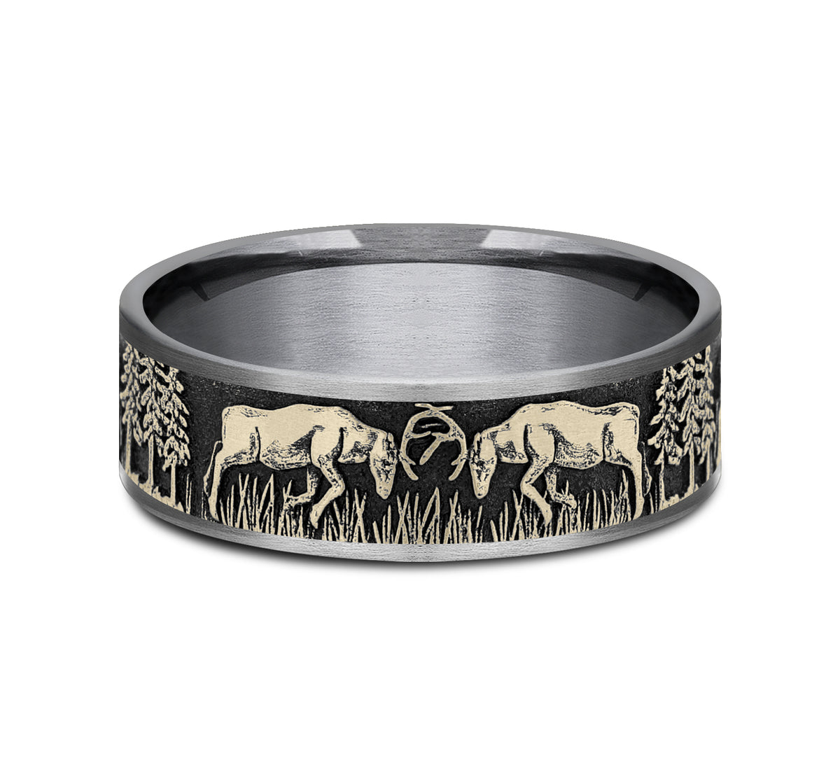 THE RUT 7.5mm Tantalum Grey/14K Yellow Benchmark men's wedding band