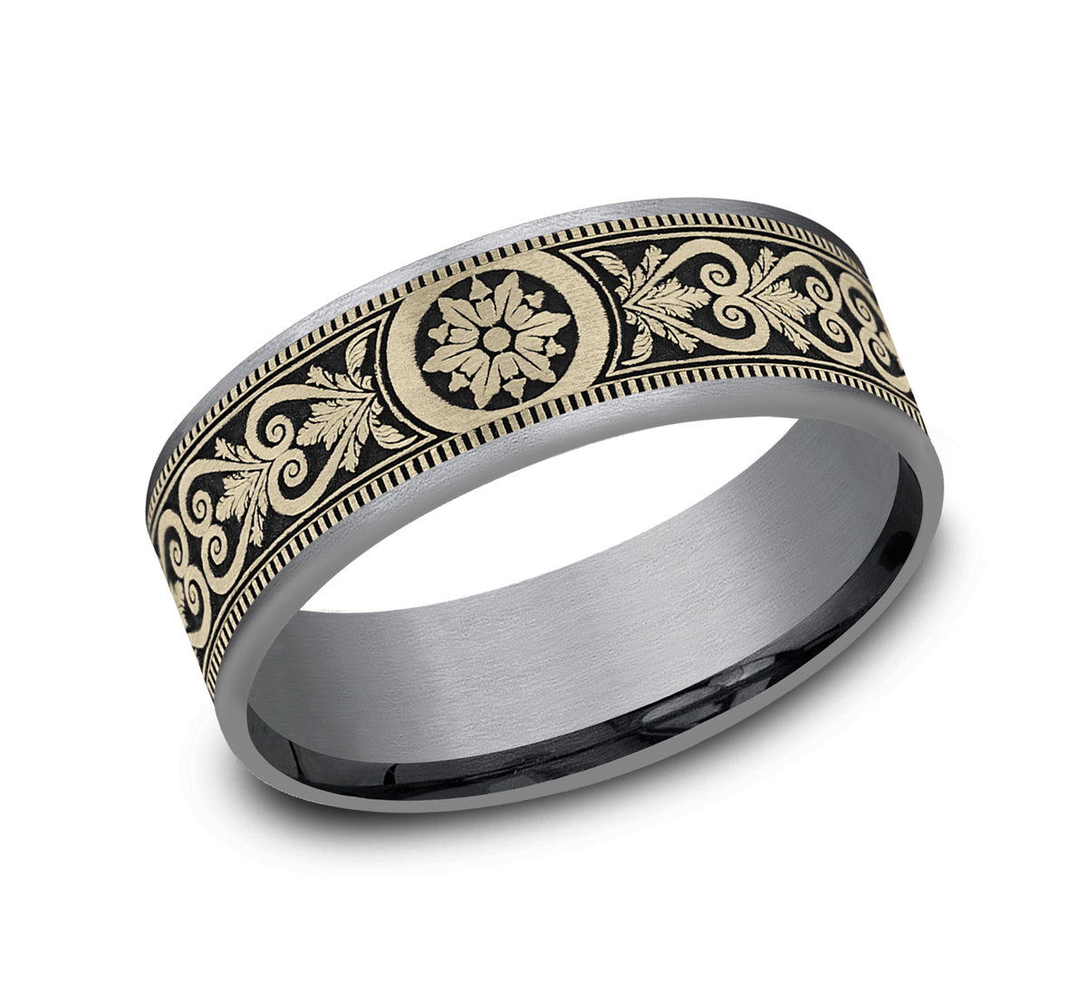 THE PORTAL 7.5mm Tantalum Grey/14K Yellow Benchmark men's wedding band