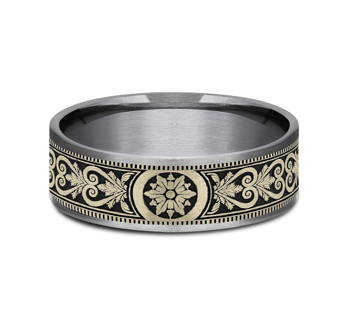 THE PORTAL 7.5mm Tantalum Grey/14K Yellow Benchmark men's wedding band