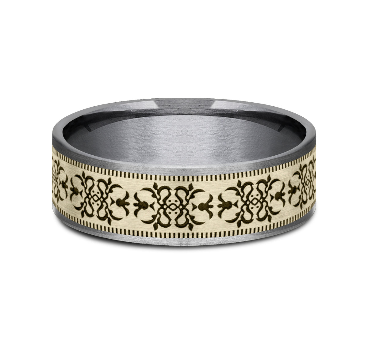 THE CORTONA 7.5mm Tantalum Grey/14K Yellow Benchmark men's wedding band