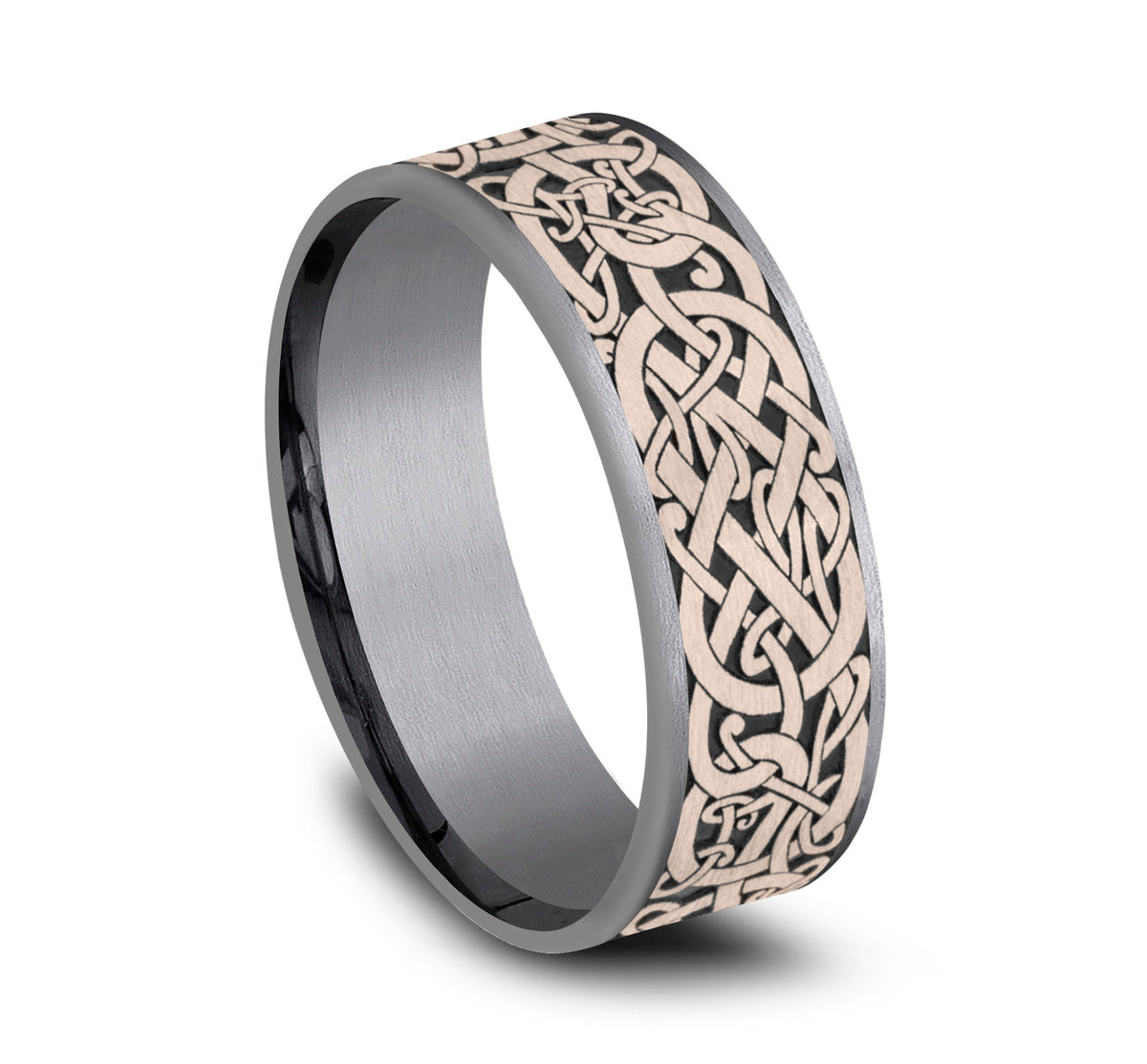 THE BERGEN 7.5mm Tantalum Grey/14K Rose Benchmark men's wedding band
