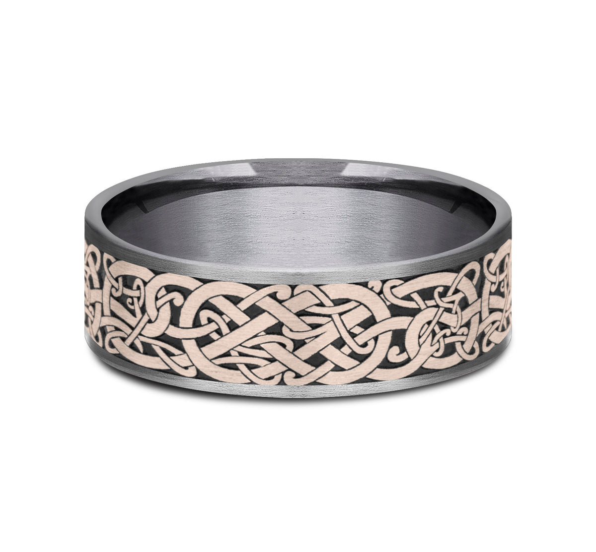 THE BERGEN 7.5mm Tantalum Grey/14K Rose Benchmark men's wedding band