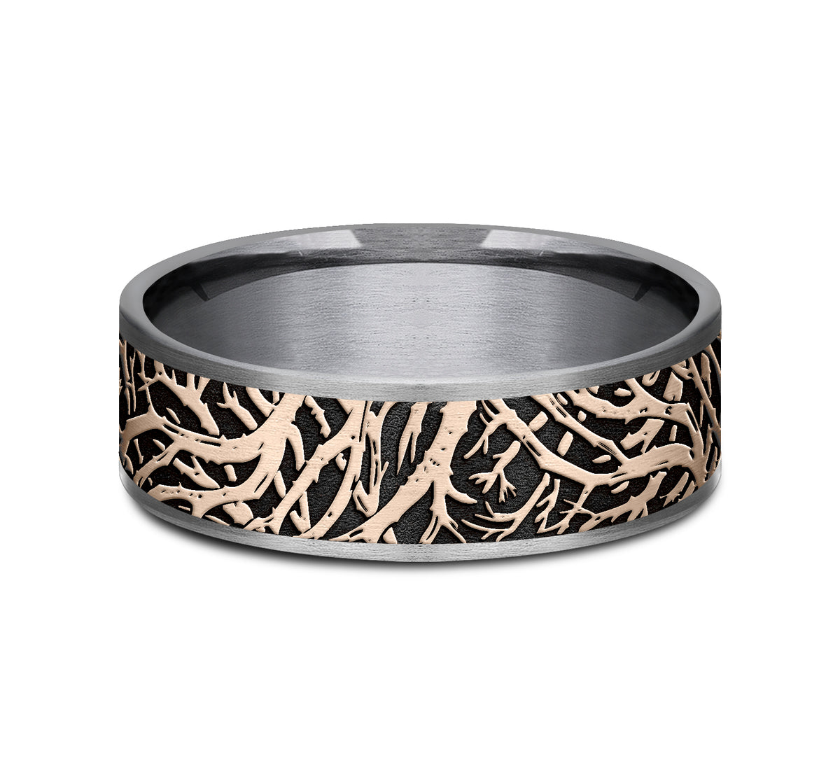 THE OLYMPIA 7.5mm Tantalum Grey/14K Rose Benchmark men's wedding band
