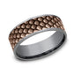 THE DROGON 7.5mm Tantalum Grey/14K Rose Benchmark men's wedding band