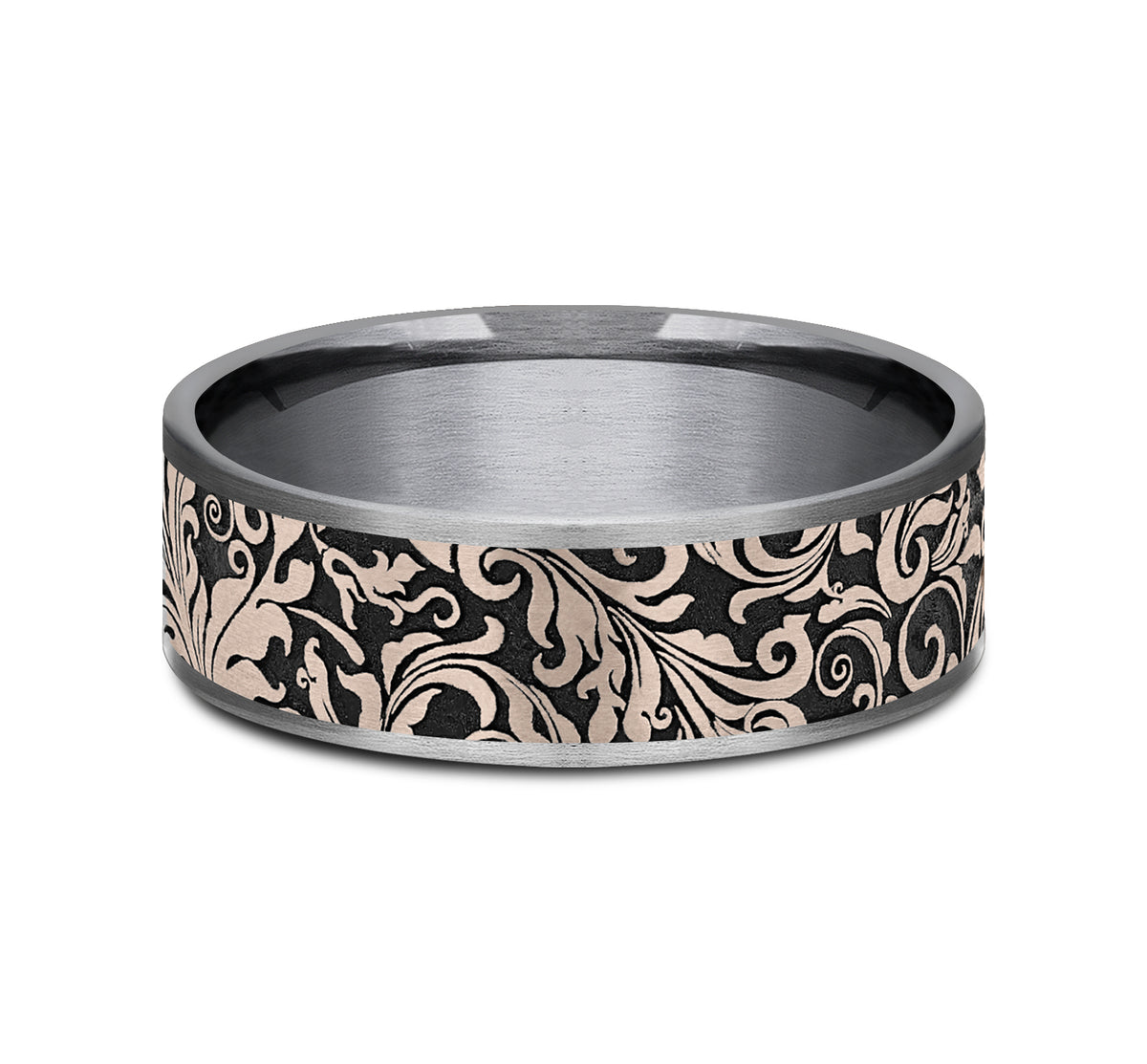 THE VINE 7.5mm Tantalum Grey/14K Rose Benchmark men's wedding band
