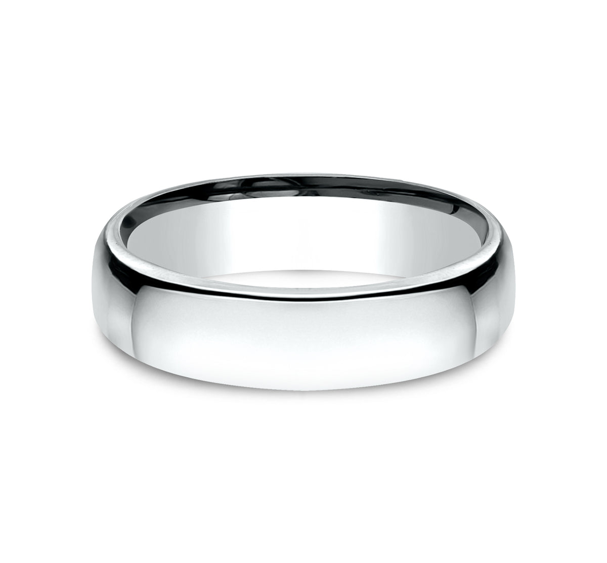® 5.5mm 14K White Benchmark men's wedding band