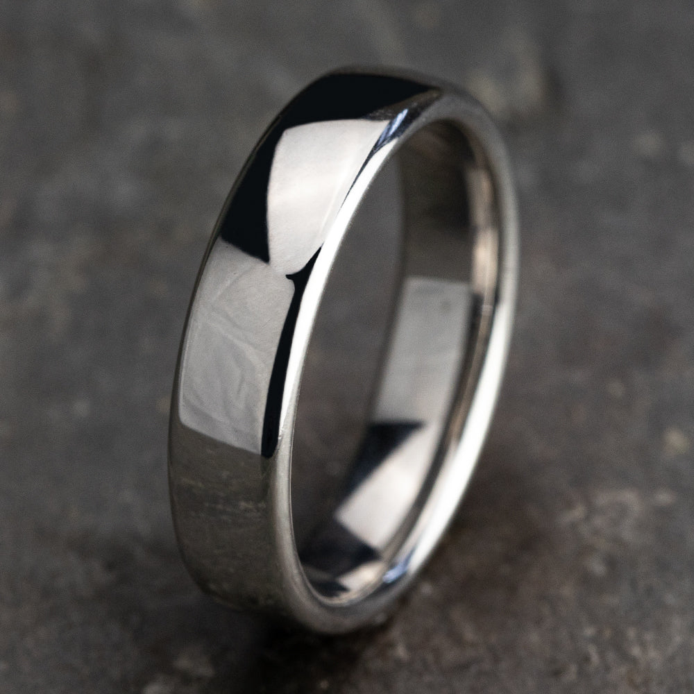 ® 5.5mm 14K White Benchmark men's wedding band