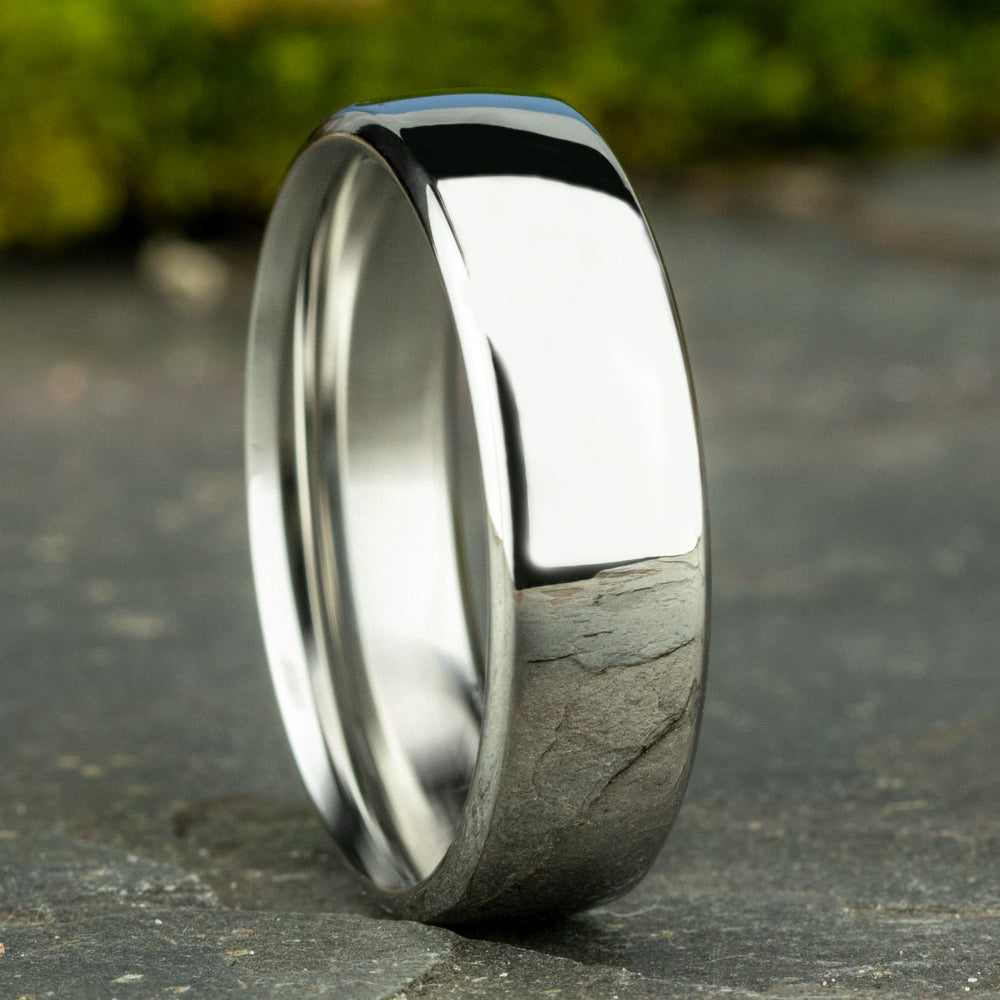 ® 6.5mm 14K White Benchmark men's wedding band