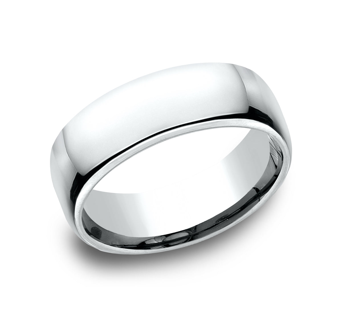 ® 7.5mm 14K White Benchmark men's wedding band