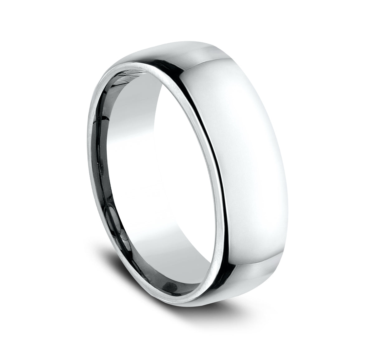 ® 7.5mm 14K White Benchmark men's wedding band
